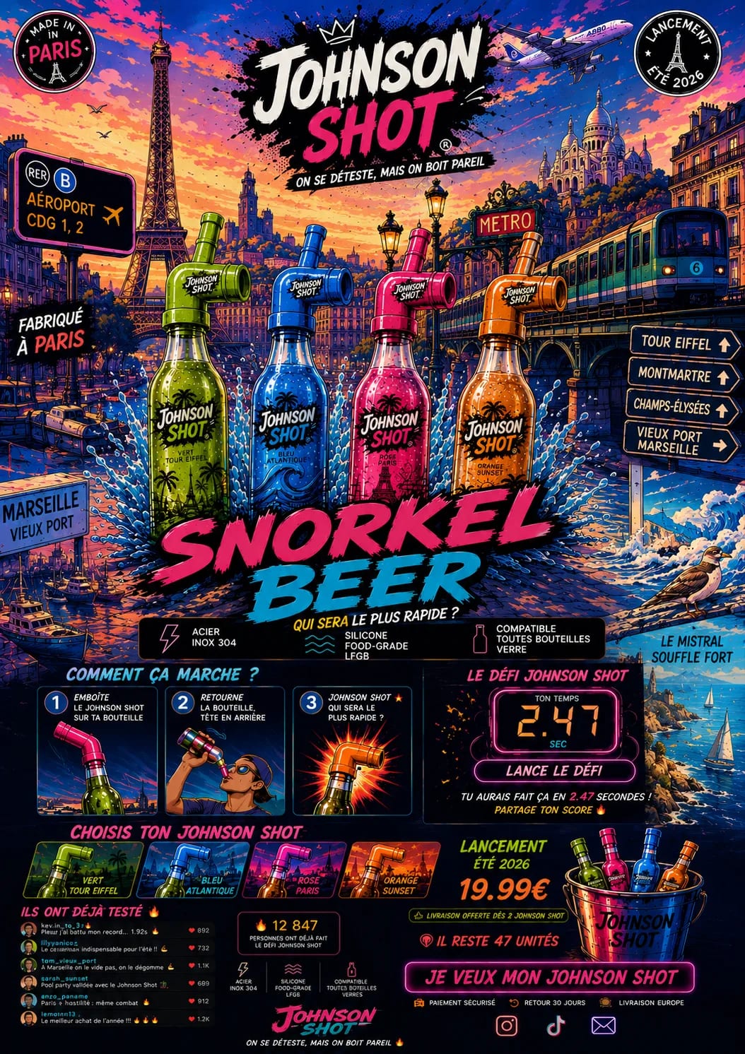 JOHNSON SHOT — Affiche officielle, snorkel premium, qui sera le plus rapide ?